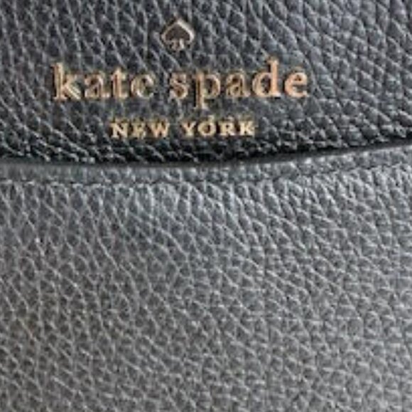 Kate Spade New York Pebbled Leather Crossbody Bag Black | Gold Hardware Detail - Picture 5 of 12